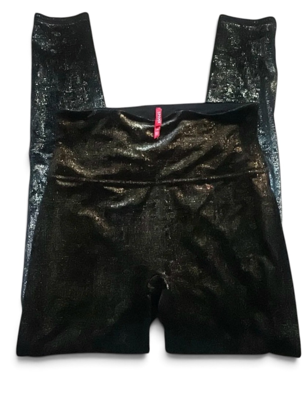 SPANX Black Shimmery Velvet Leggings